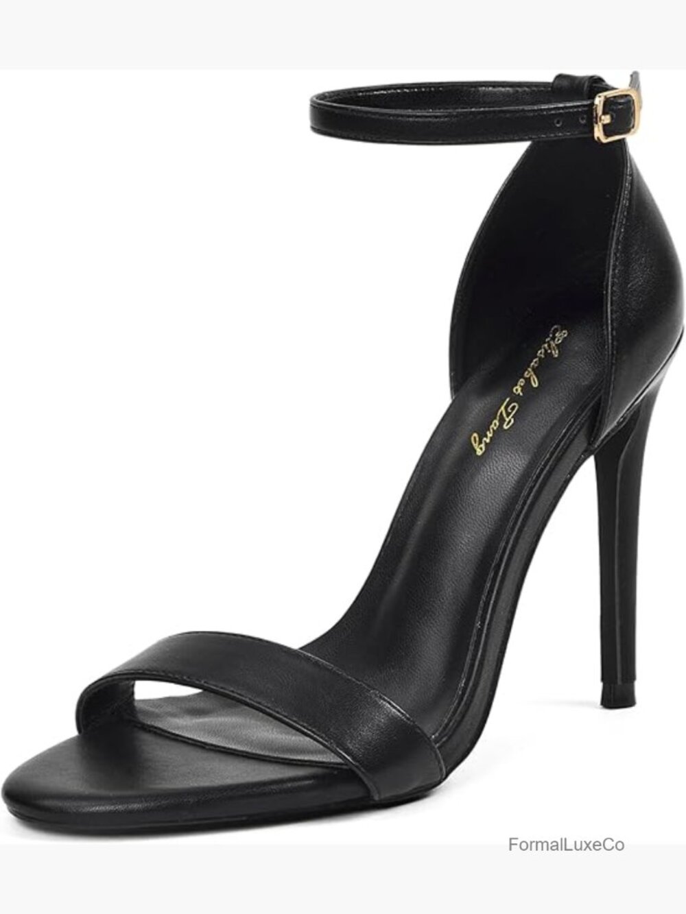 Stiletto Heeled Sandals Round Open Toe Ankle Strap Party Wedding Shoes
